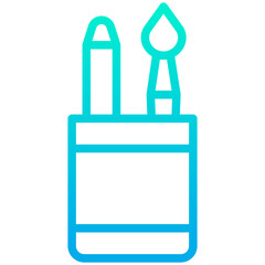 Obraz premium Outline Gradient Painting tools cup icon