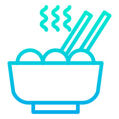 Outline Gradient Noodles bowl icon