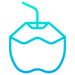 Outline Gradient Coconut icon