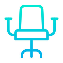 Outline Gradient Computer Chair icon