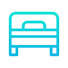Outline Gradient Single Bed icon