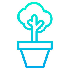 Obraz premium Outline Gradient Pot tree icon