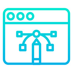 Outline Gradient Web Pen tool icon