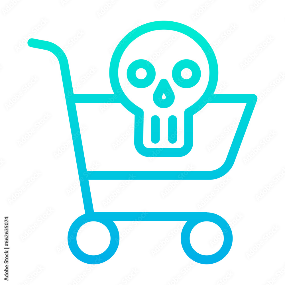 Poster outline gradient shopping bag icon