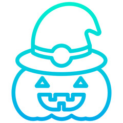 Outline Gradient Jack o lantern icon