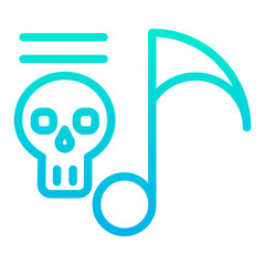 Outline Gradient Music Note icon