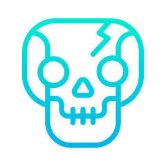 Outline Gradient Skull head icon