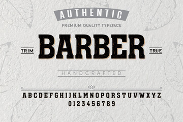 Barber typeface. For labels and different type designs - obrazy, fototapety, plakaty