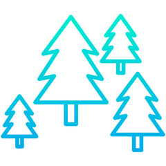 Outline Gradient Trees icon