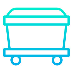 Outline Gradient Coal trolly icon
