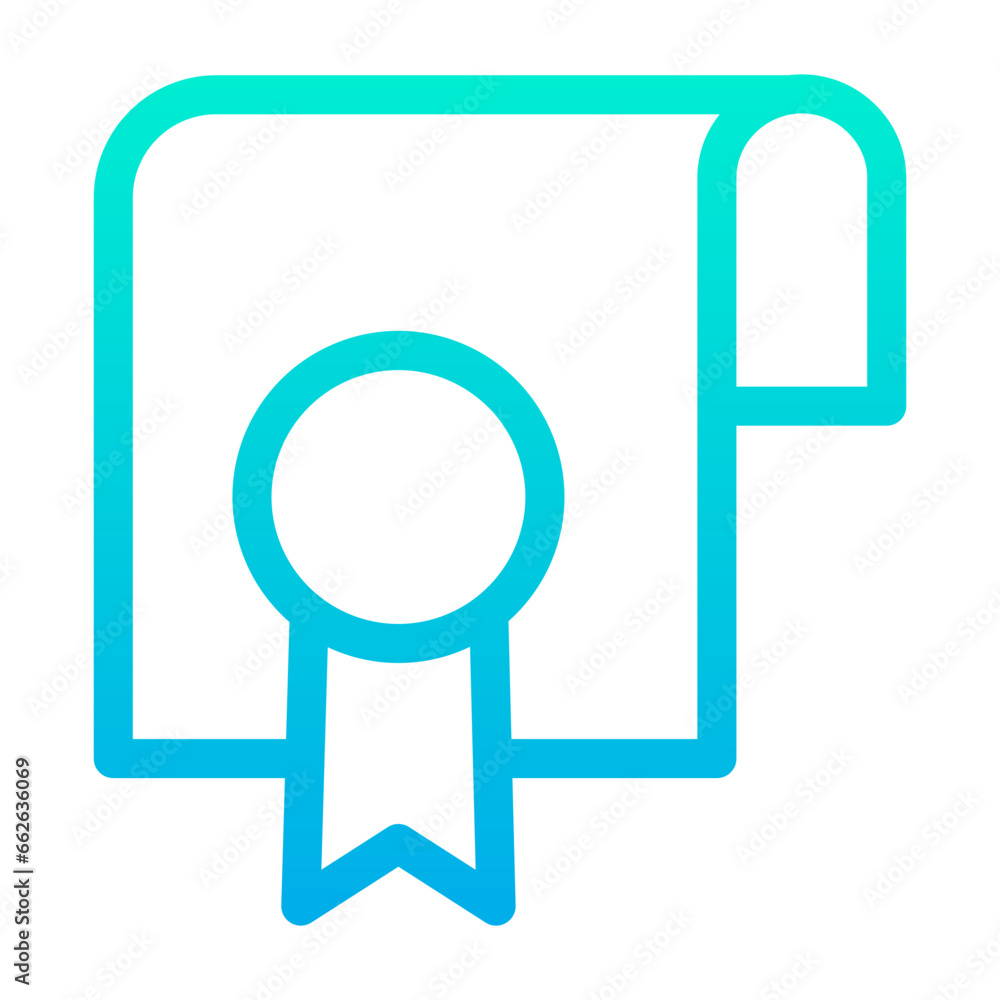 Sticker outline gradient certificate icon