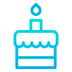 Outline Gradient Valentine Cake icon