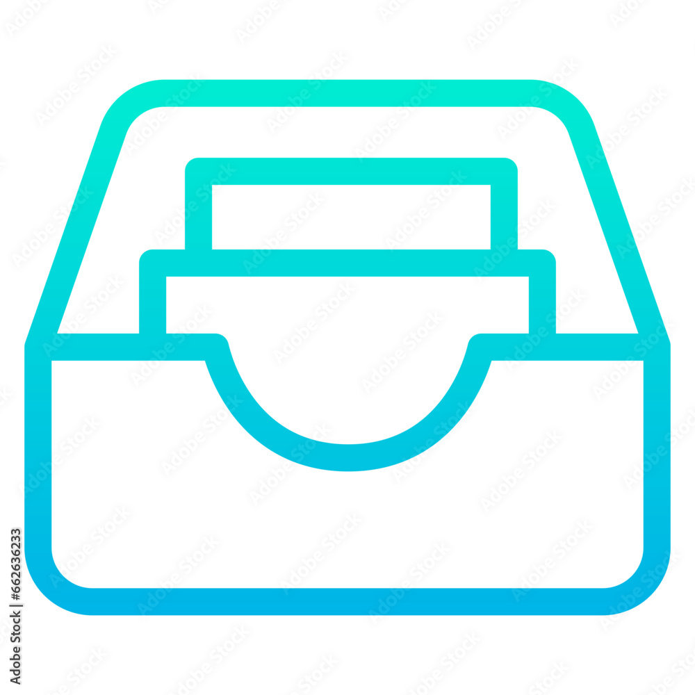 Sticker Outline Gradient Inbox mails icon