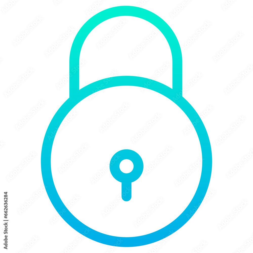 Wall mural outline gradient lock icon