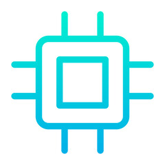 Outline Gradient Microchip icon