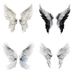 set, wings, isolated, transparent background