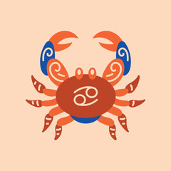 Cancer color concept. Zodiac sign. Astrology and horoscope.