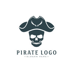 simple modern pirate logo graphic illustration.