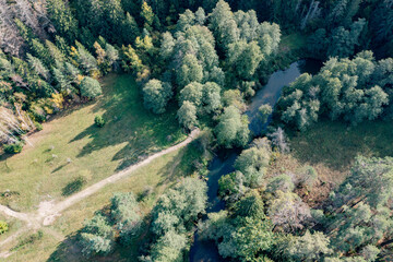 Ūla’s Eye a natural spring bubbling with sandy water in the middle of Dzukija in south of Lithuania. tourist attraction and well visited site