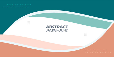 Obraz premium Simple green and brown geometric business banner design. Creative banner design with wave shapes and lines on white background for template. Simple horizontal banner. Eps10 vector