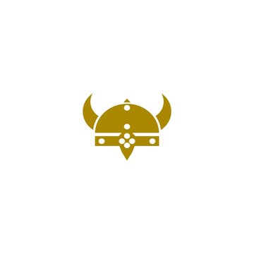 Viking helmet icon. Norse Silhouette sign isolated on white background