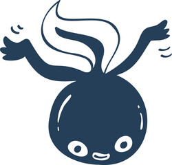 hand drawn cute cartoon tadpole illustration.