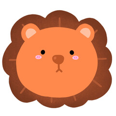 Cute Lion Head Cartoon illustration Cute Animal Cute Lion Cartoon