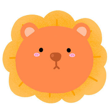 Cute Lion Head Cartoon illustration Cute Animal Cute Lion Cartoon
