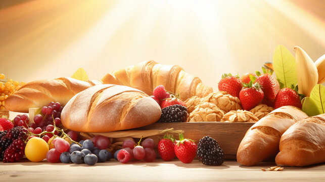 Bakery Breads made with delicious, wheat flour and fresh stsberry  and blackbarry