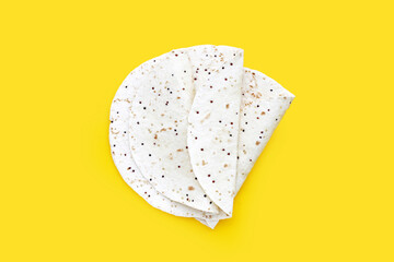 Quinoa tortilla wraps on white background