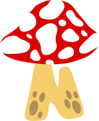 Mushroom Letter N