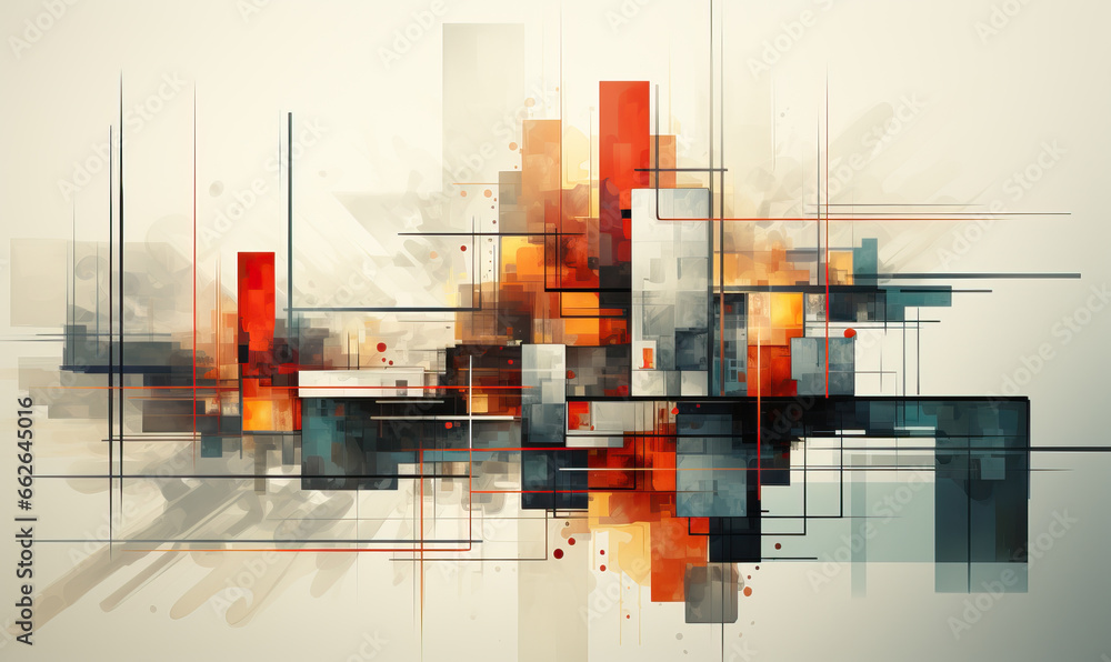 Poster abstract texture background from colored geometric shapes.