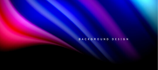 Rainbow color wave lines on black. Techno or business abstract background for posters, covers, banners, brochures, websites