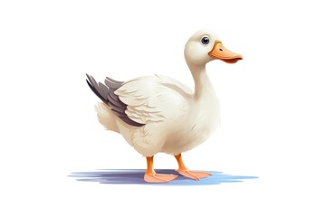 Naklejka na ściany i meble cute cartoon goose illustration on white background