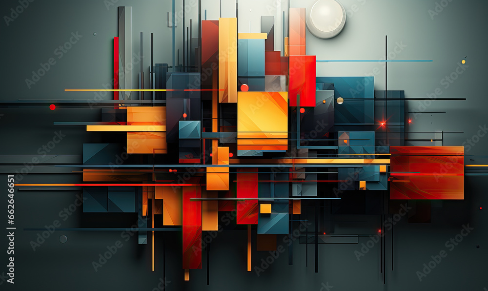 Poster abstract texture background from colored geometric shapes.