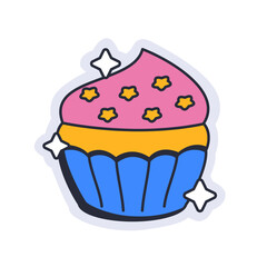 birthday cup cake sticker