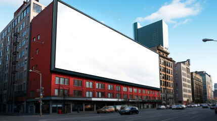 Fototapeta premium City billboard mockup. Outdoor advertising mockup, advertising display