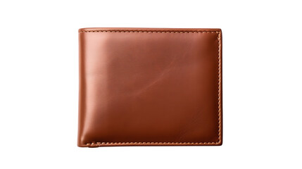 Handmade Leather Wallet on Transparent Background Isolated on Transparent or White Background, PNG