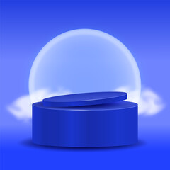 blue podium product background illustration