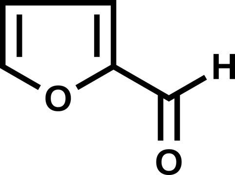 Furfural structural formula, vector illustration