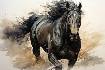 horse in the snow