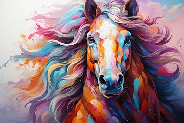 horse head illustration - obrazy, fototapety, plakaty