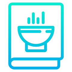 Outline Gradient Food Book icon