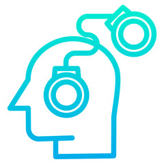 Outline Gradient Crime Think icon