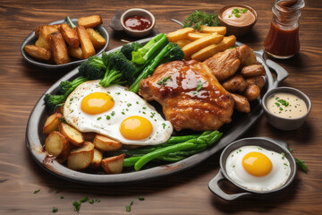 chicken wings with vegetables