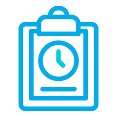 Outline Gradient Clock Clipboard icon