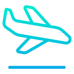 Outline Gradient Flight Arrival icon