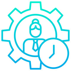 Outline Gradient Female Time Manager icon