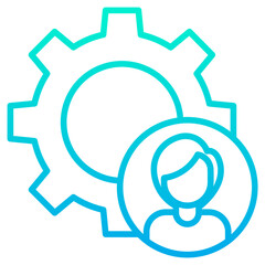 Outline Gradient Woman Product Management icon