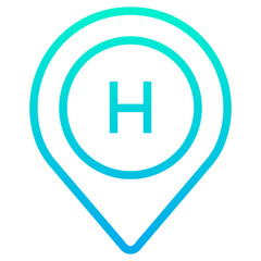 Outline Gradient school map icon